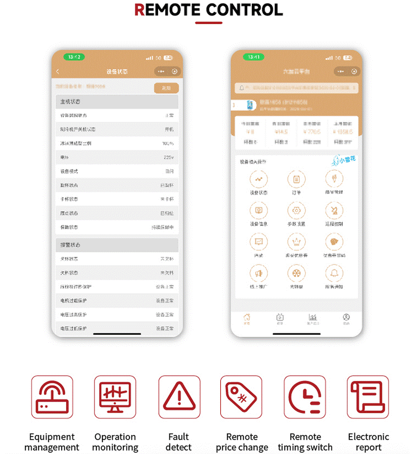 Automatic ice cream machine management platform