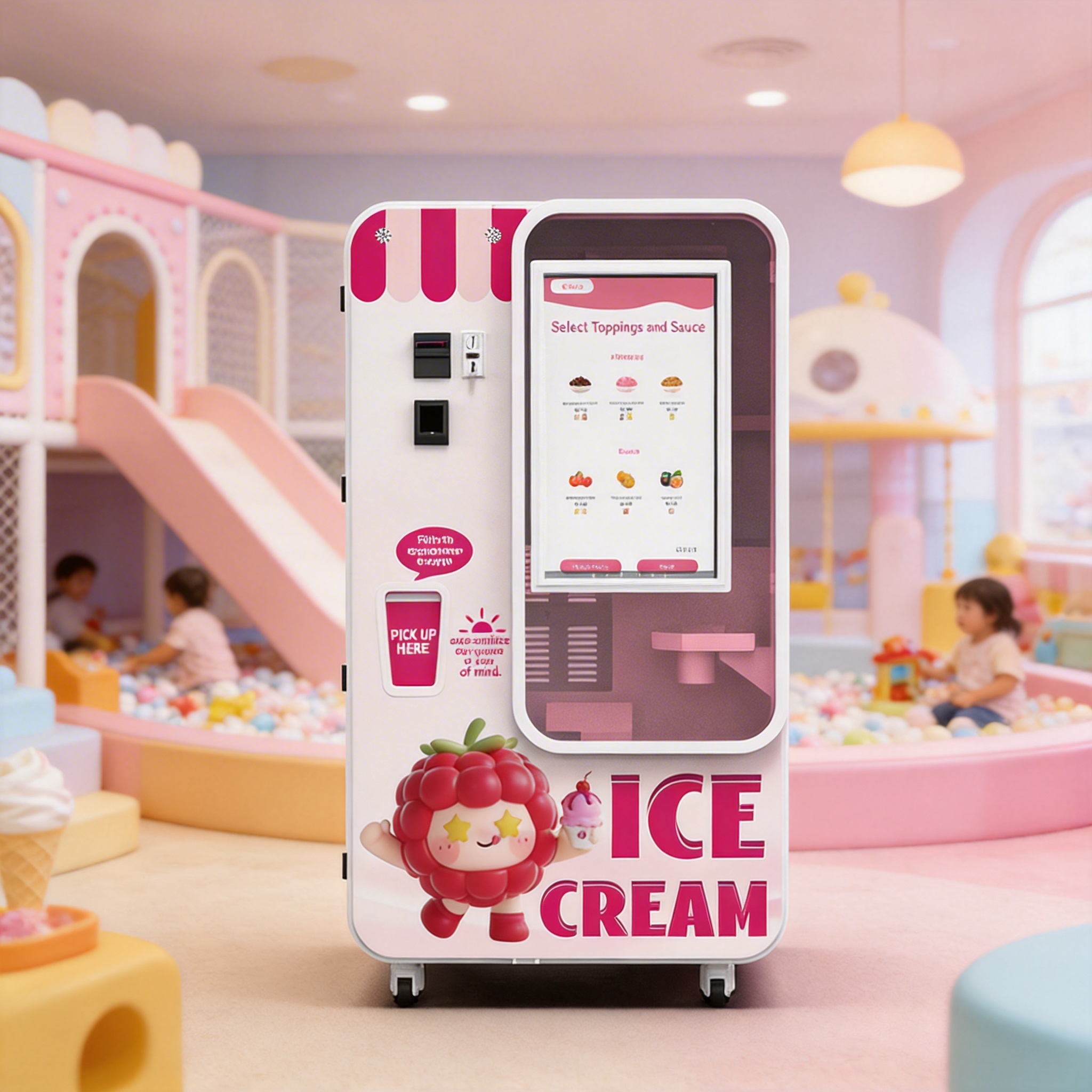 Automatic Ice Cream Vending Machine for Commercial Use with 15s Fast Serving, 24/7 Operation & Smart Remote Management System