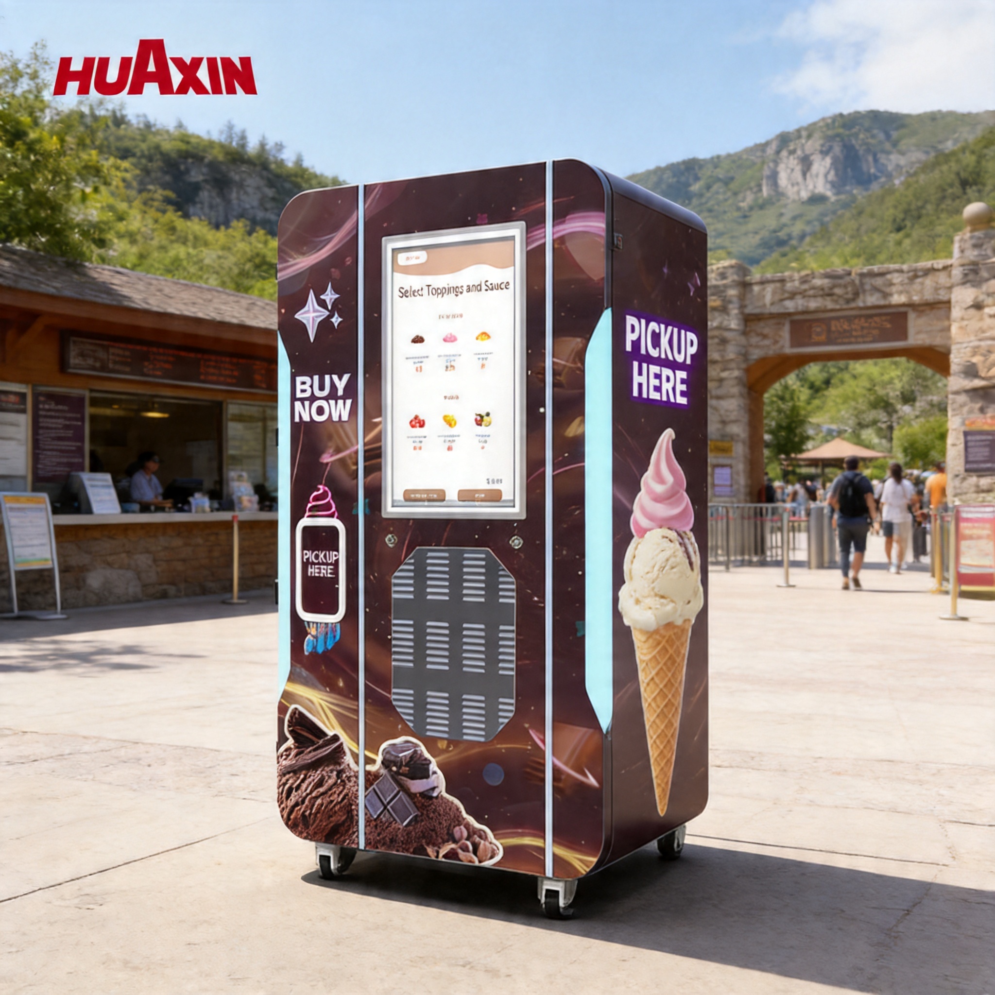 Full-Automated Smart Soft Serve Ice Cream Vending Machine | 24/7 Robotic Kiosk Solution