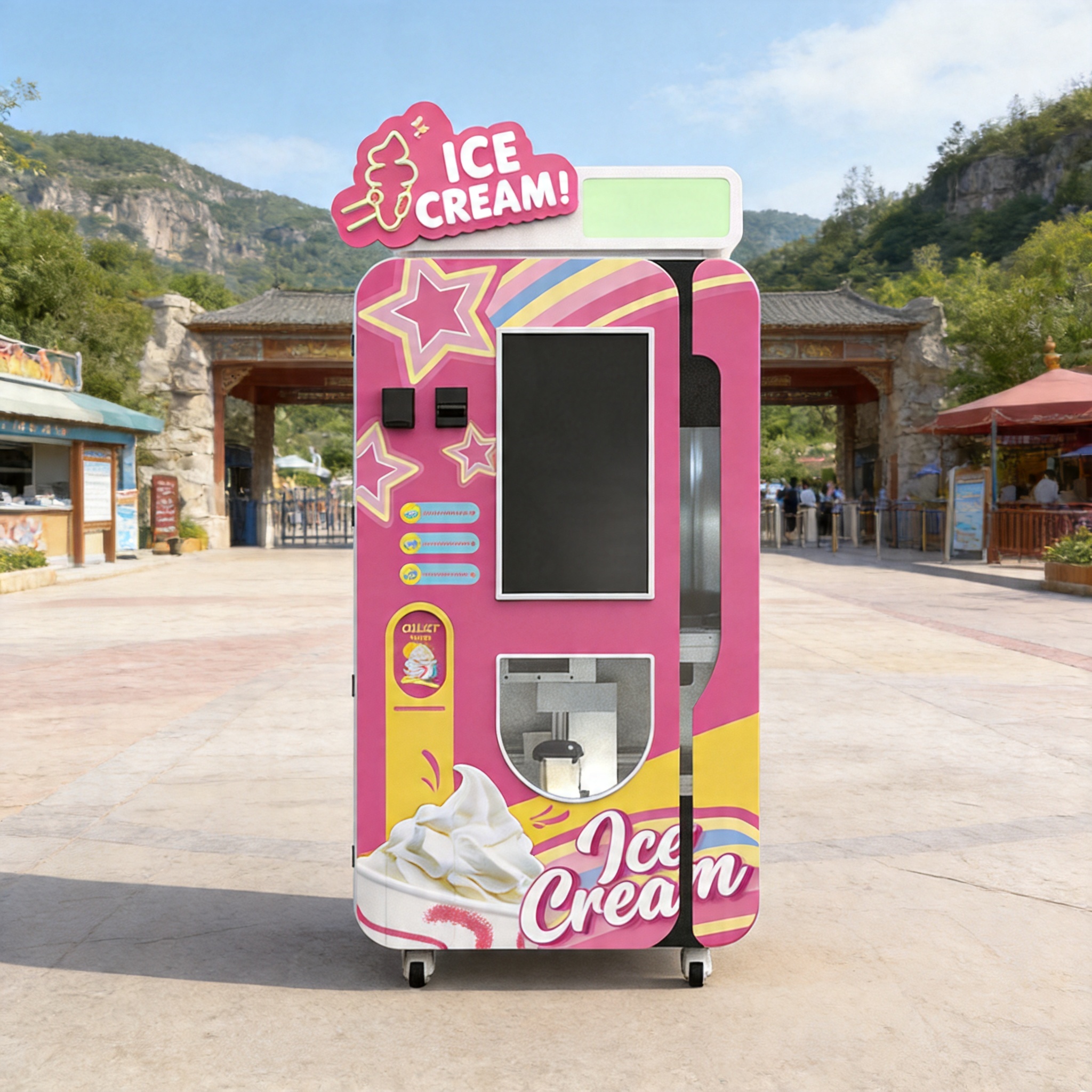 Commercial Multi-Flavor Ice Cream Vending Machine for Outdoor & Indoor Use | High-Capacity Self-Service Dessert Vending Machine
