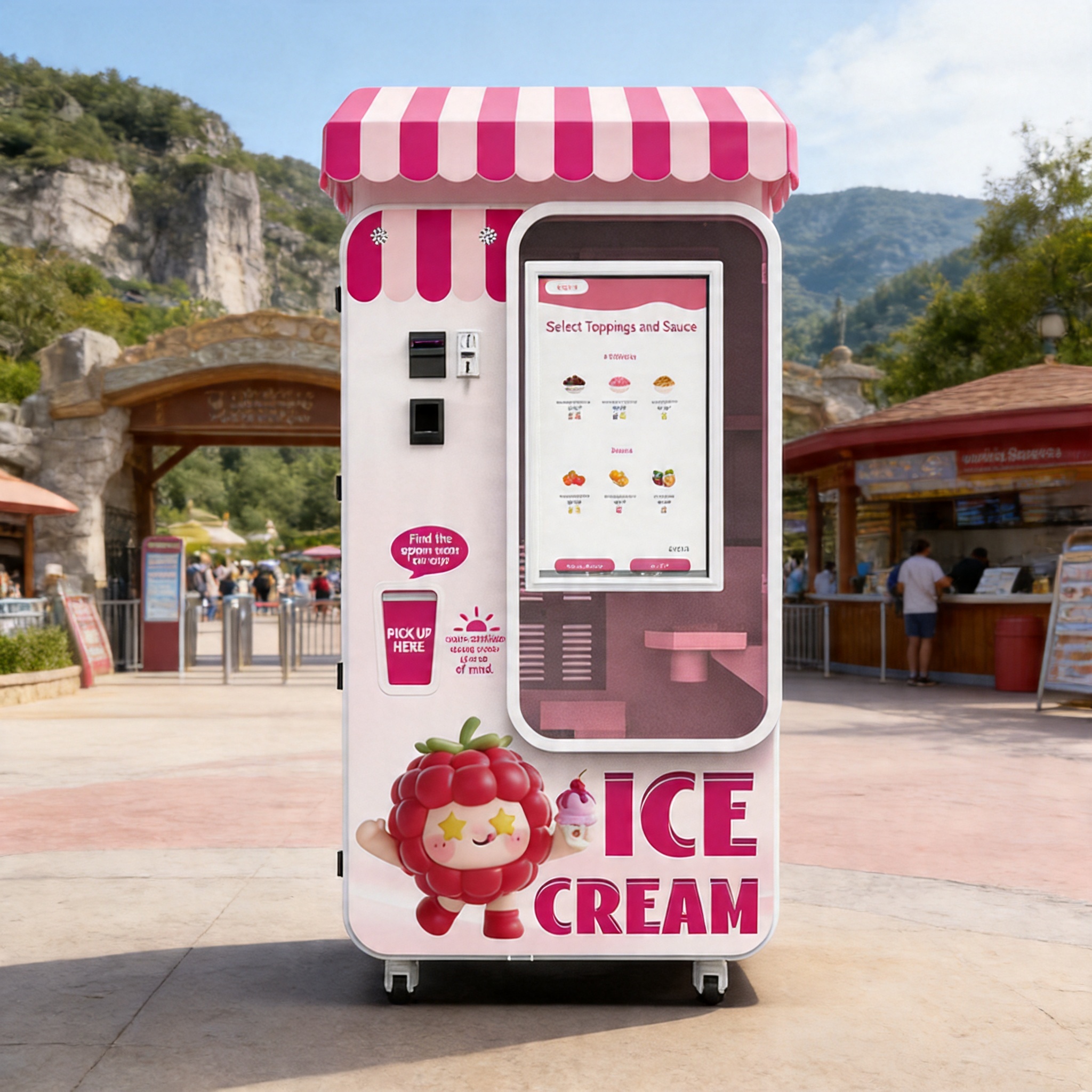 Commercial Ice Cream Vending Machine with Remote Management & 15-Second Soft Serve Production
