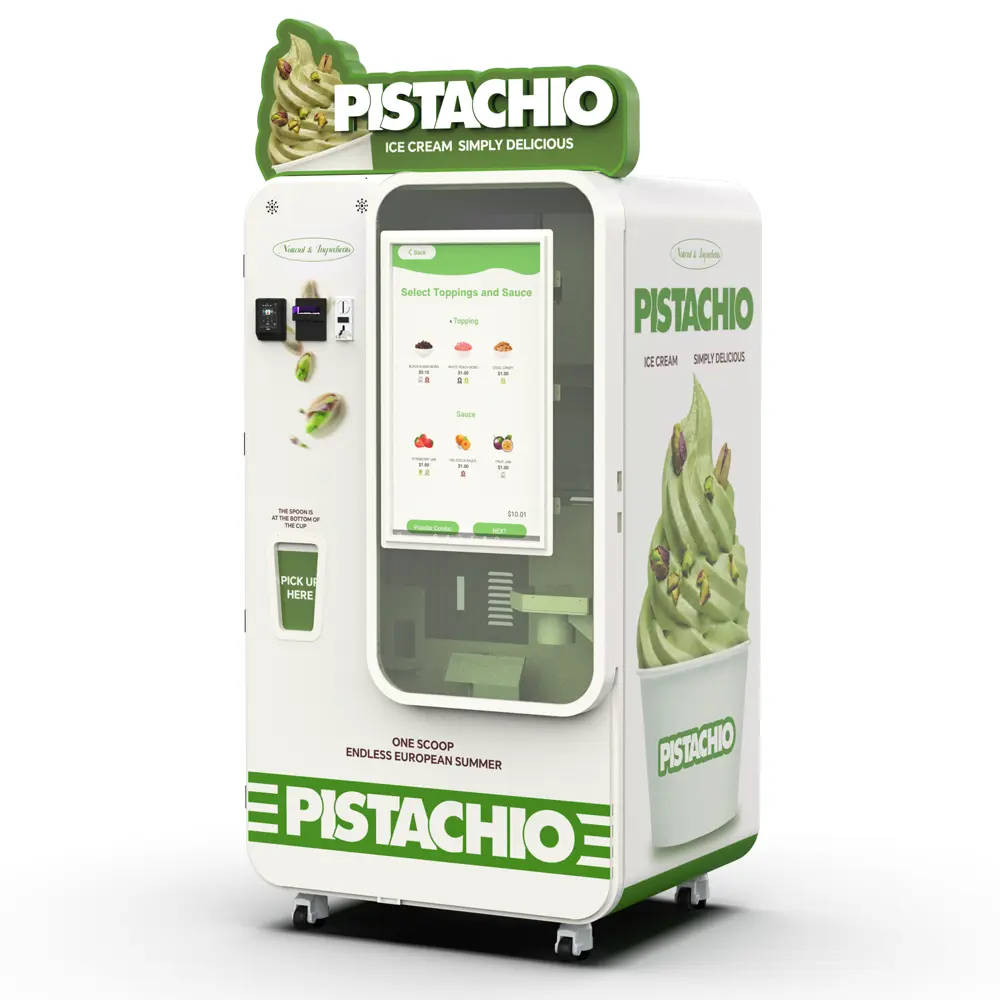 Robot Ice Cream Vending Machine for Automated Soft Serve Retail