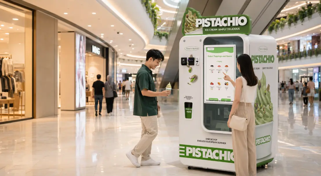 ice cream vending machine Malaysia in Kuala Lumpur shopping mall