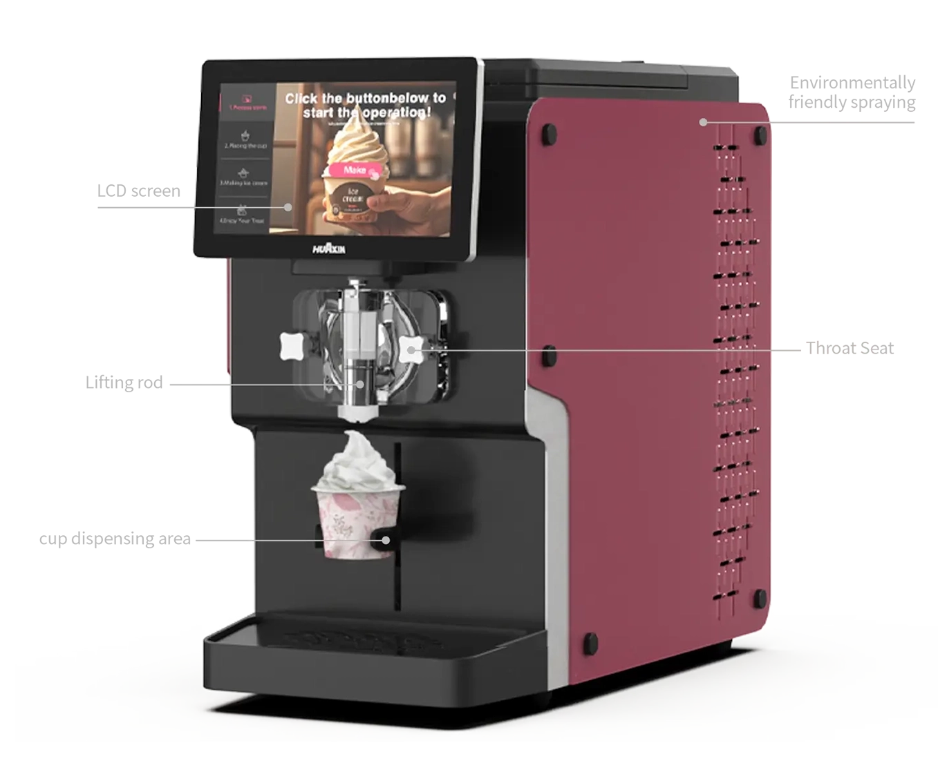 ice cream machine details display