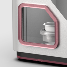 Ice cream machine cup pickup window detail