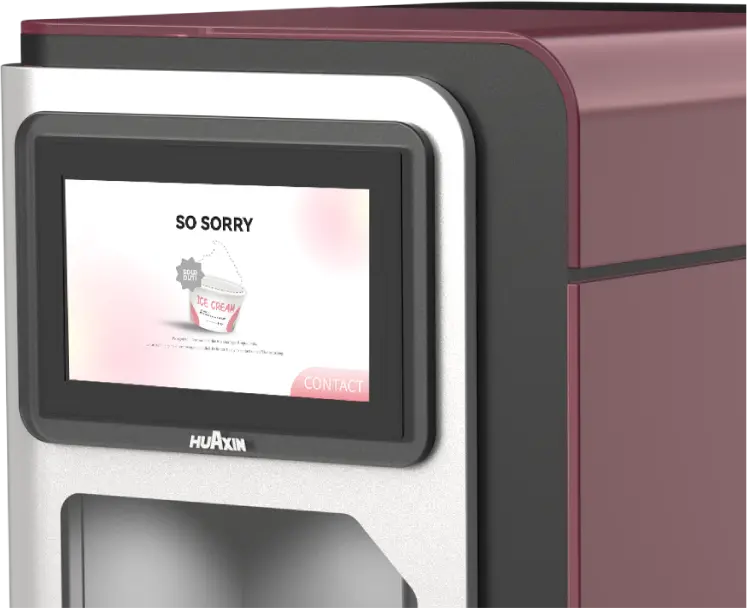 Desktop ice cream vending machine status alert screen