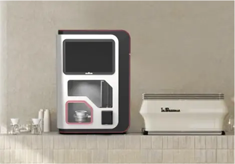 Desktop ice cream vending machine with storage shelf