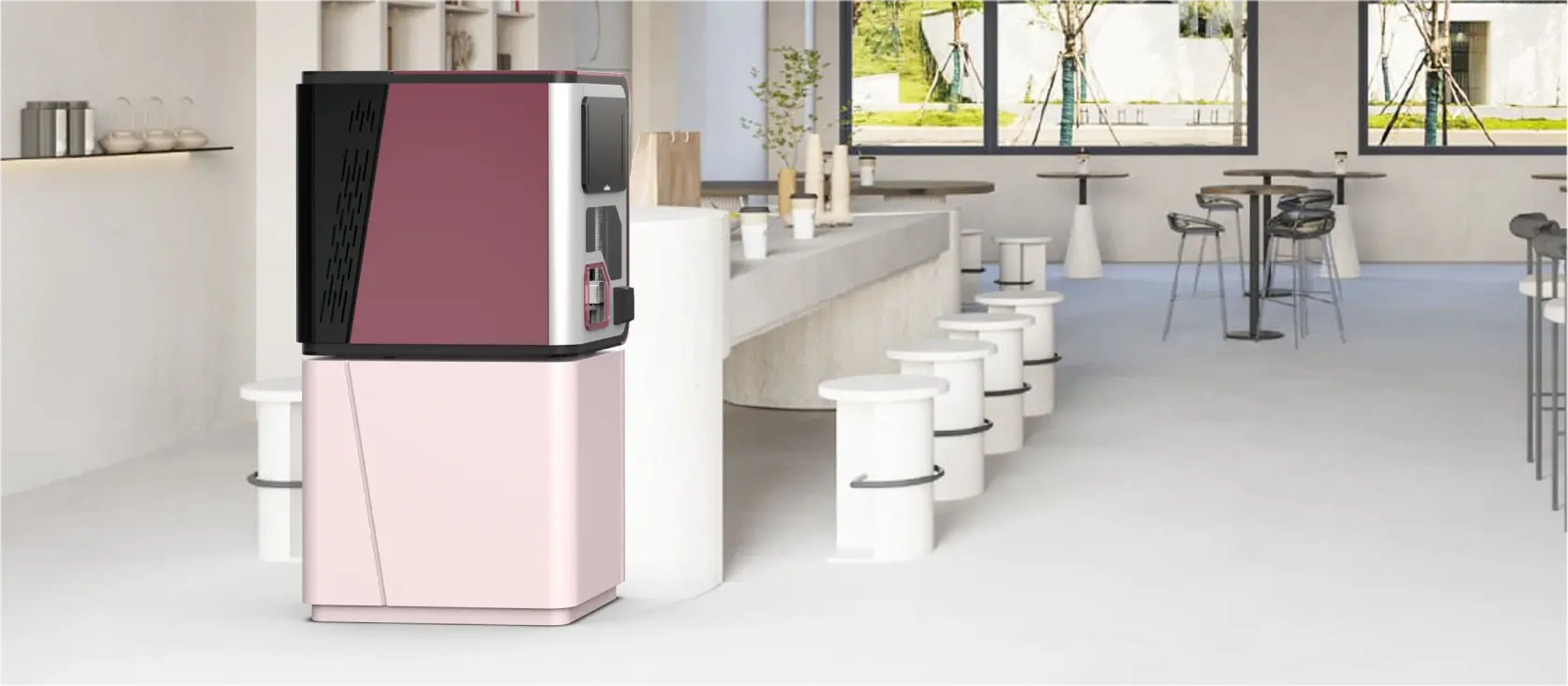 Desktop ice cream vending machine in a store