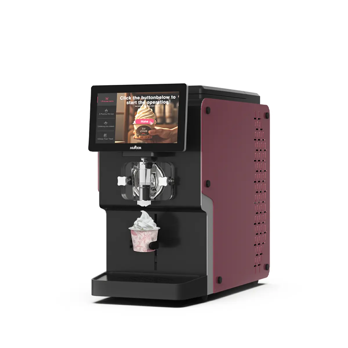 Automatic ice cream vending machine for station halls