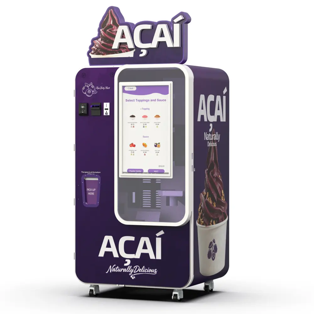 Açaí-style dessert vending machine for scenic photo spots