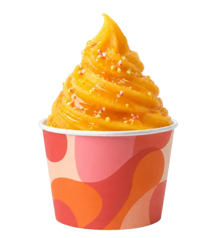Mango sorbet with tropical fruit flavor